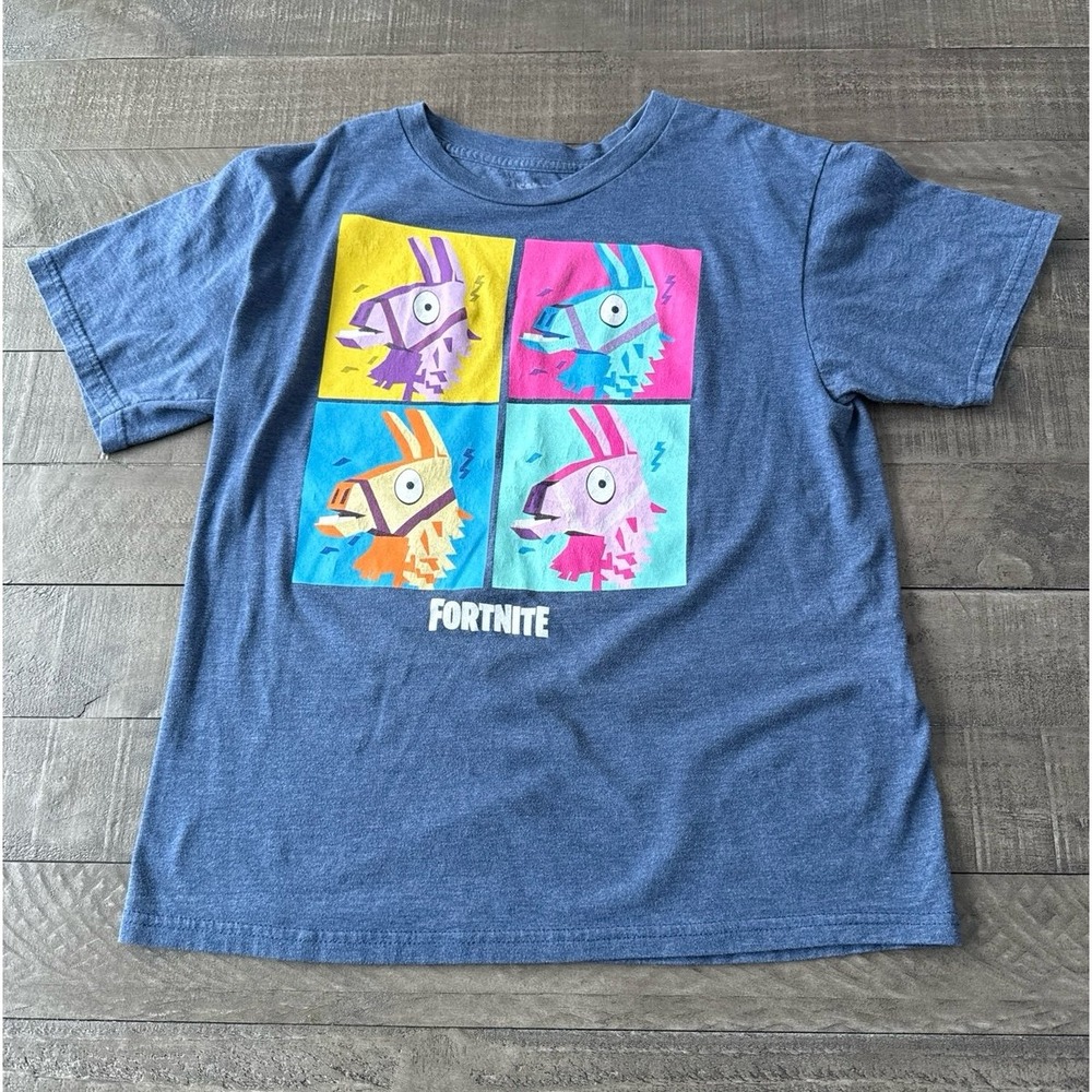 Fortnite‎ Boys Loot Llama Blue Tee Size Large